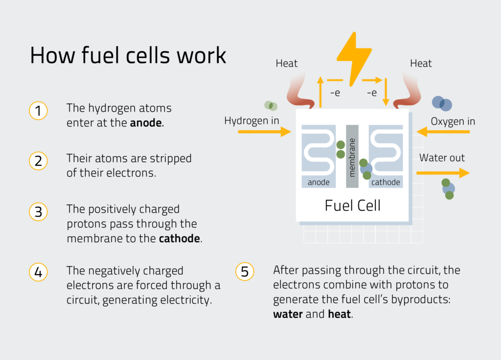 Hydrogen fuel cells illustration update
